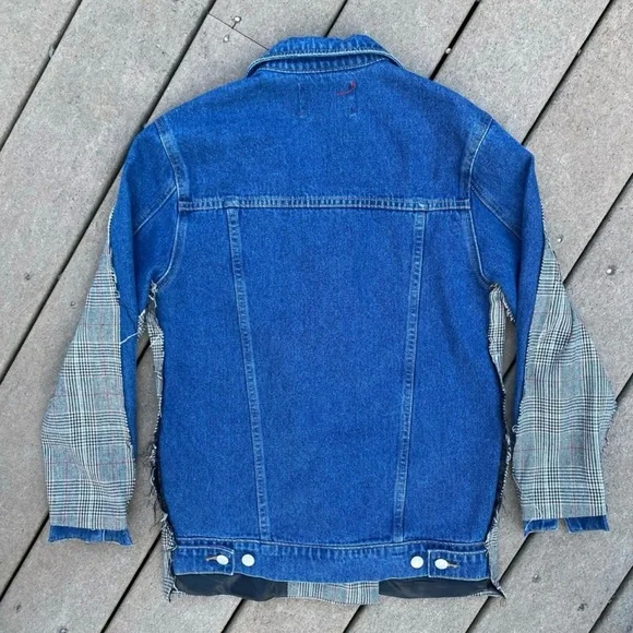 Signature8 Plaid + Denim Blazer Jacket | Size S/M - Picture 9 of 11